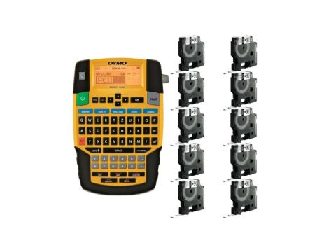 Drukarka etykiet DYMO Rhino 4200 dla elektryka, instalatora, przemysłu s0955990 + 10 taśm DYMO IND 9mm x 5,5m (biała / czarny na