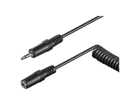 AVK-117-0500 Kabel Jack 3,5mm gniazdo,Jack 3,5mm wtyk 5m czarny Øzewn: 4mm