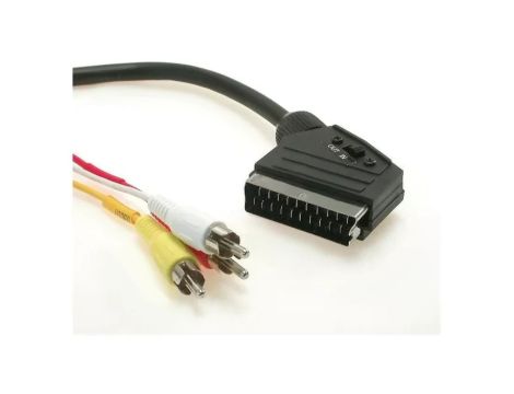 SCART-32 Kabel RCA wtyk x3,SCART wtyk 2m