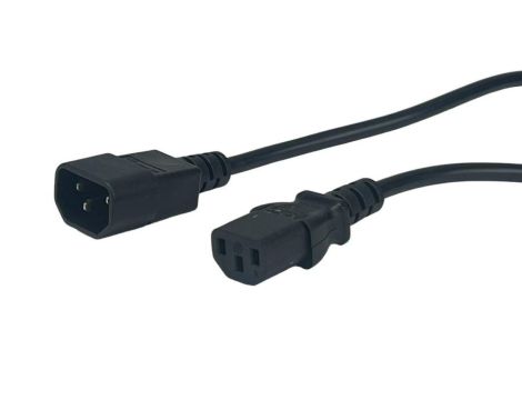 Przewód zasilający IEC C13 C14 10A - POSAC-C13-C14-10 czarny 1m