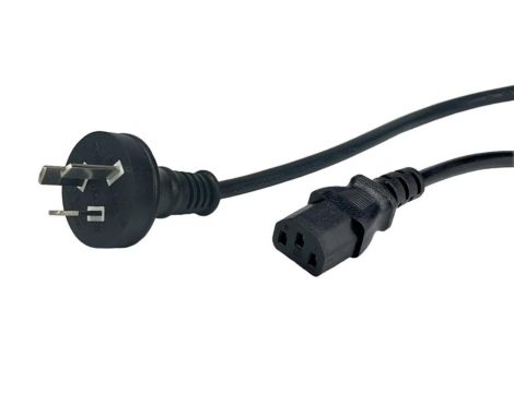 Przewód zasilający Australia AC-AUS IEC C13 - POSAC-C13AS/NZS18 czarny 1.8m
