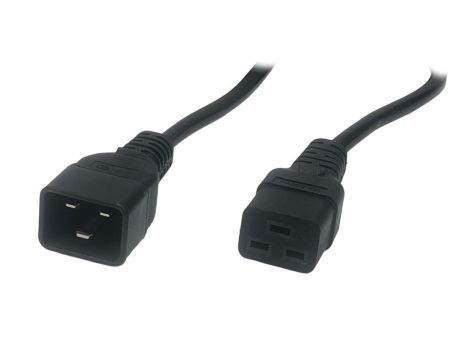 Przewód zasilający IEC C19 16A - POSAC-C19-C20-10 czarny 1m
