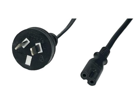 Przewód zasilający Australia AC-AUS IEC C7 - POSAC-C7AS/NZS18 czarny 1,8m