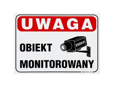 Tablica informacyjna /Uwaga obiekt monitorowany/ T-35x25