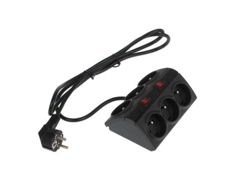 Przedłużacz przeciwprzepięciowy 6-gniazd ACAR-SMART czarny