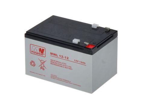 Akumulator VRLA AGM 12V 12Ah (żywotność 10-12lat) MWL 12-12 T1