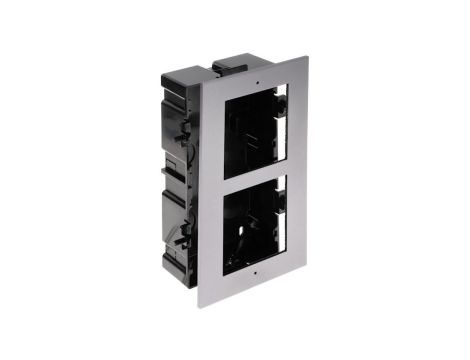 Aluminiowa ramka montażowa podtynkowa na 2 moduły. Plastikowa puszka podtynkowa i okablowanie w ...