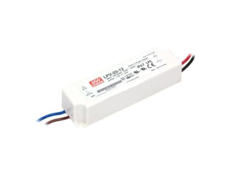 LPV-20-12 Zasilacz impulsowy, LED, 20W, 12VDC, 1,67A, 90264VAC, 127370VDC