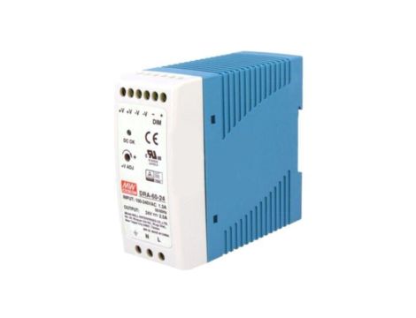 DRA-60-24 Zasilacz impulsowy, na szynę DIN, 60W, 24VDC, 2,5A, 90264VAC