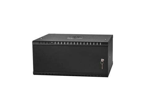 Szafa wisząca RACK 19 4U 450mm drzwi metalowe czarna BOX