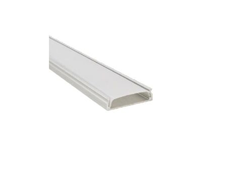 Profil LED natynkowy anod. aluminium 2m z kloszem, zaślepkami i uchwytami, dla taśm do 20mm