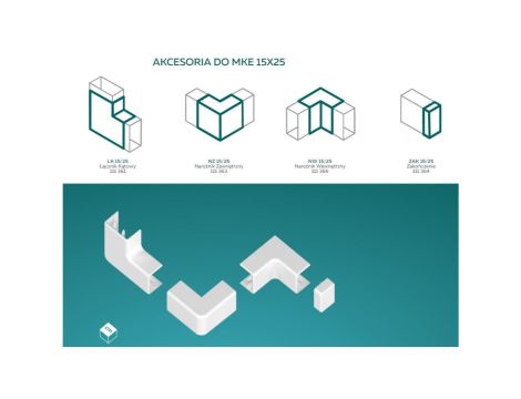 AKS Zielonka Łącznik kątowy LK 15/25 biały