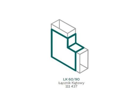 AKS Zielonka Łącznik kątowy LK 60/90 biały