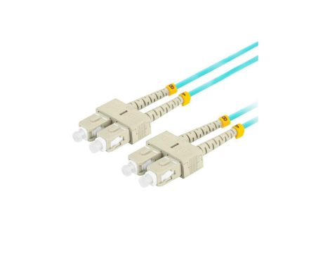 Patchcord światłowodowy MM SC/UPC-SC/UPC duplex 3mm OM3 aqua 3m LANBERG