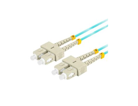 Patchcord światłowodowy MM SC/UPC-SC/UPC duplex 3mm OM3 aqua 1m LANBERG