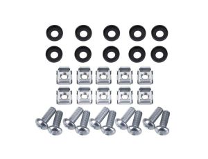 ZESTAW MONTAŻOWY ŚRUBY MONTAŻOWE M5 DO SZAFY RACK 19 10 10 SZT. SREBRNE 4/EB/521-2-51112/10
