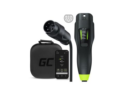 Green Cell GC Habu Ładowarka Mobilna EV 11kW 7m Typ2 CEE16A Wallbox z Aplikacją do Tesla Model Y 3 S X, Kia EV6, Ford Mach-E