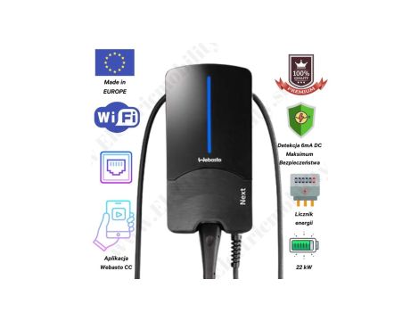 EVSE Wallbox Stacja ładowania samochodów Webasto Next (22kW Typu2 7m)