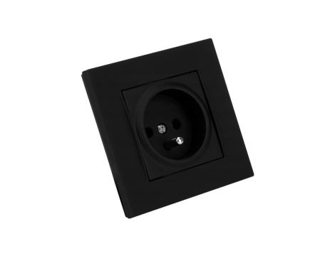 GNIAZDO POJEDYNCZE GNIAZDKO ELEKTRYCZNE Z UZIEMIENIEM RITA CZARNE MATOWE (4/M/22206150284)