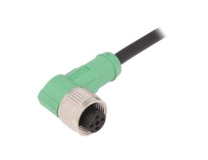 1693539 Kabel do czujników/automatyki, M12, Ilość pinów: 4, kątowe, 5m, wtyk, 4A