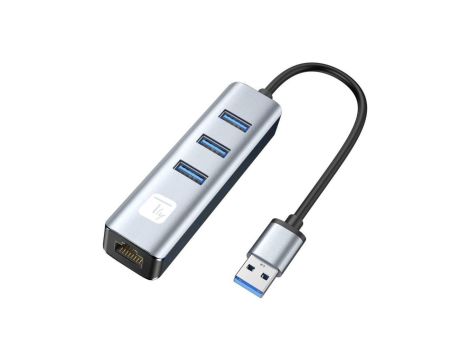 karta sieciowa adapter USB-A 3.0 Gigabit RJ45 Hub 3x USB IDATA USB-ETGIGA3AA