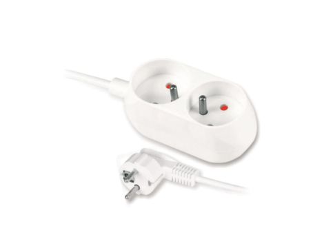 Przedłużacz z dwukrotnym gniazdem 2x2p+Z 16A 5m biały