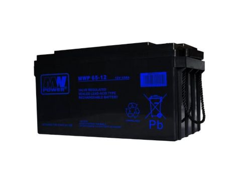 Akumulator VRLA AGM 12V 65Ah (żywotność 12lat) MWP 65-12
