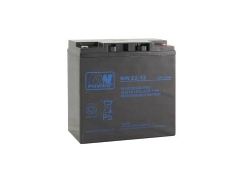 Akumulator 22Ah 12V AGM żywotnośc 6-9lat MW 22-12 MW Power
