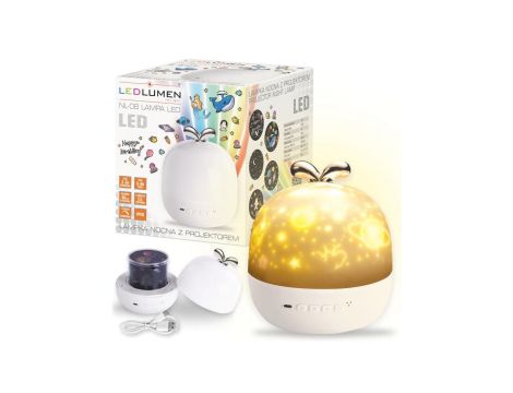 Lampka nocna z projektorem 3W biała NL-08 LED