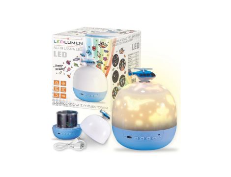 Lampka nocna z projektorem NL-09 LED 3W niebieska