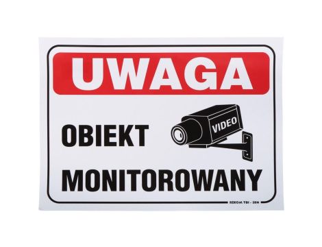 Naklejka /Uwaga obiekt monitorowany/ N-25X17