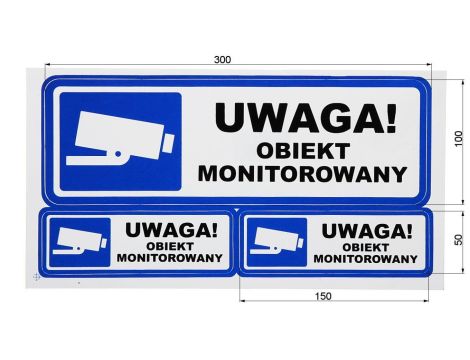 Naklejka /Uwaga obiekt monitorowany/ N-KPL-1 komplet