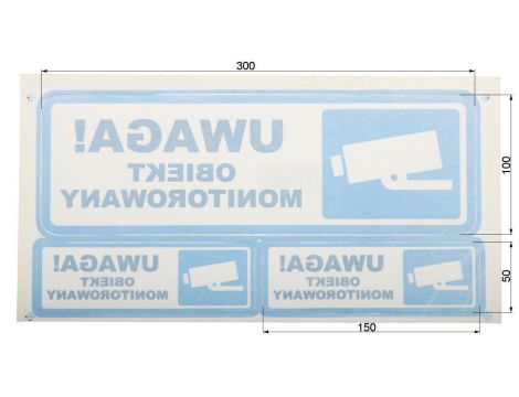 Naklejka - rewers /Uwaga obiekt monitorowany/ N-KPL-1/R komplet