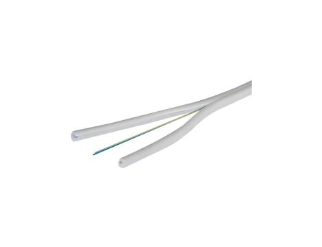 Kabel światłowodowy 2 włókna 2J SM 9/125 FTTH płaski uniwersalny wzmocnienie dwoma prętami biały LSZH B2ca SecurityNet 1000m
