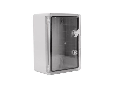 Obudowa plastikowa skrzynka hermetyczna, drzwi transparentne ABS 250x350x150mm IP65 NEKU
