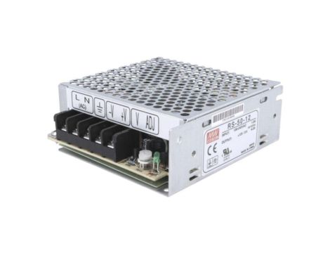 RS-50-12 Zasilacz impulsowy, do wbudowania,modułowy, 50W, 12VDC, 4,2A