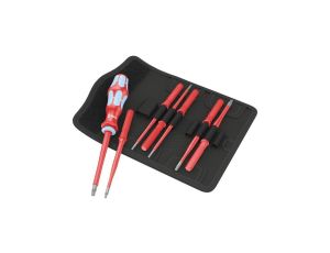 Zestaw wkrętaków izolowanych dla elektryka 8 sztuk: rękojeść + 7x gwiazdkowe TX + etui 1kV VDE Kompakt WERA