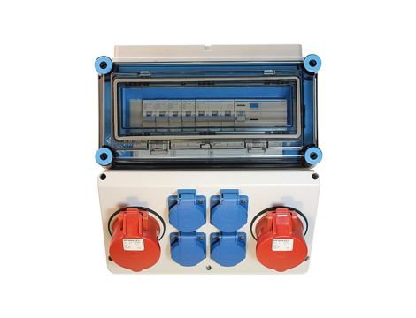 Rozdzielnica gniazdowa 2x32A 400V, 4x16A 230V IP65 Mi-GN/Z 400003 HENSEL