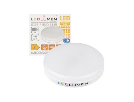 Żarówka GX53-P 8W 230V 16x2835 LED CCD biała ciepła