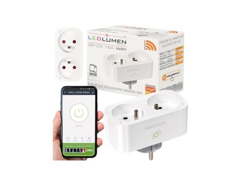 Podwójne gniazdo WiFi TUYA SP-03 16A