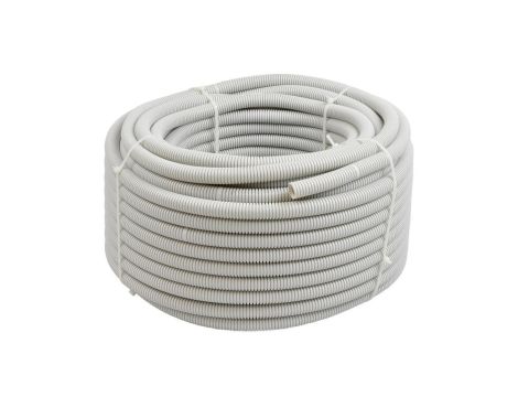 Rura karbowana elektroinstalacyjna RKGL 25/18,2mm giętka samogasnąca peszel 320N PVC UV szara 50m Tubifor
