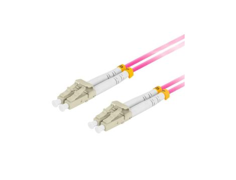 Patchcord światłowodowy MM LC/UPC-LC/UPC duplex 3mm OM4 purple 1m LANBERG