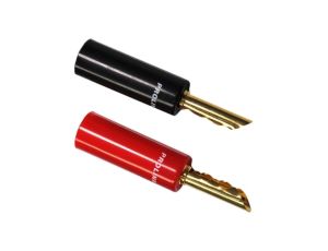 PROLINK Premium TBC-055 Wtyk głośnikowy typu BANAN skręcany półotwarty pozłacany komplet 2szt.