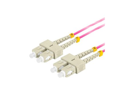 Patchcord światłowodowy MM SC/UPC-SC/UPC duplex 3mm OM4 purple 2m LANBERG