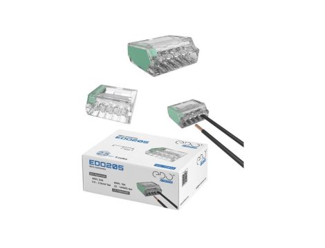 Szybkozłączka instalacyjna do przewodów sztywnych maks. 2.5mm 5-przew. EDO205 100 szt.