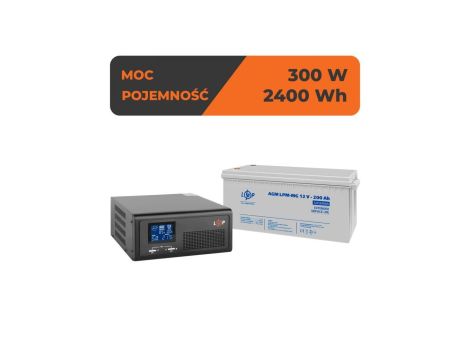 ZESTAW ZASILANIA AWARYJNEGO UPS + AKUMULATOR ŻELOWY 430VA 300W 2400Wh