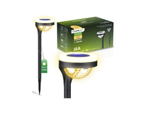 2x Lampa Solarna Ogrodowa LED LILA Wbijana Zewnętrzna Dekoracyjna 3000K LUMILED