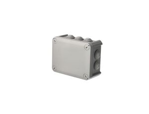 Puszka hermetyczna natynkowa z dławikami 150x115x65mm bezhalogenowa, odporna na UV, dekiel przykręcany IP66 szary