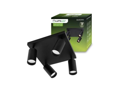 Lampa Sufitowa Plafon SPOT TUBA Reflektor Halogenowa Oprawa 4x GU10 TABULA LUMILED