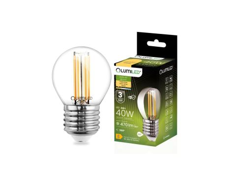 Żarówka LED E27 P40 Filament 4W = 40W 470lm 3000K Ciepła 360 LUMILED
